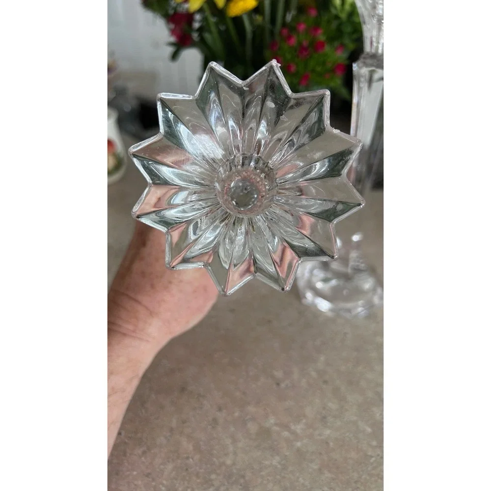 Vintage Mikasa Excelsior Set of‎ 2 Crystal Taper Candle Holders